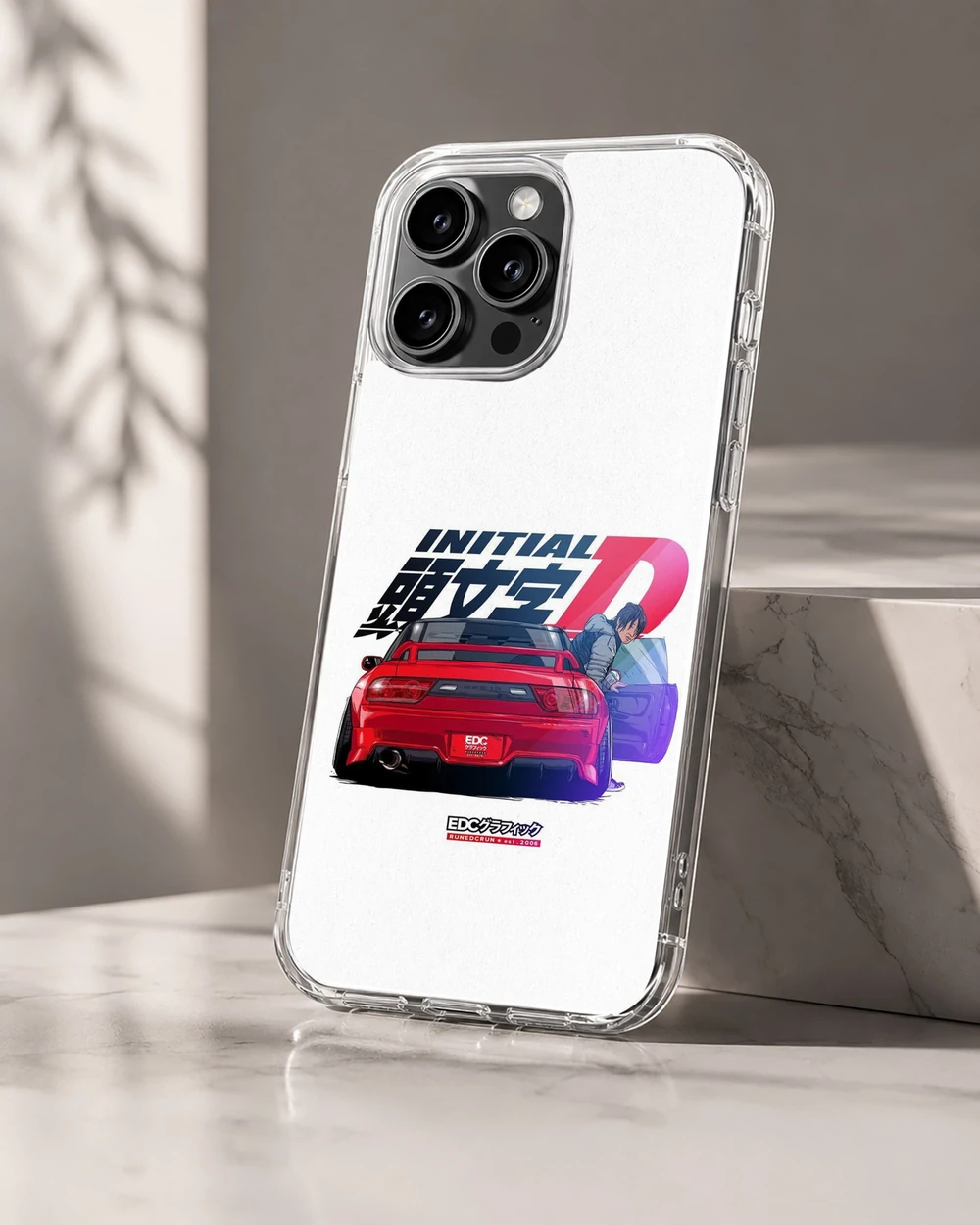 Anime JDM Phone Cover featuring Initial D design for iPhone 16 Pro.